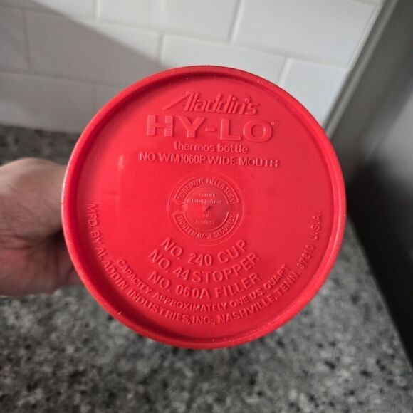 Vtg 70s Aladdin Hy-Lo Thermos & Soup Thermos Red Cream Insulated Hot Cold Lunch - Picture 6 of 9